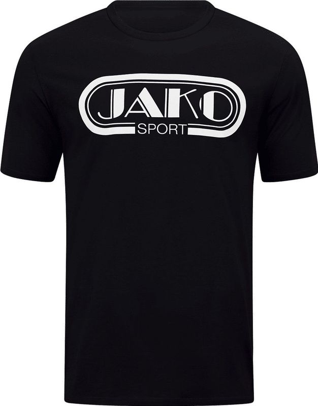 Jako - Retro T-Shirt - Zwart - 100% Biokatoen
