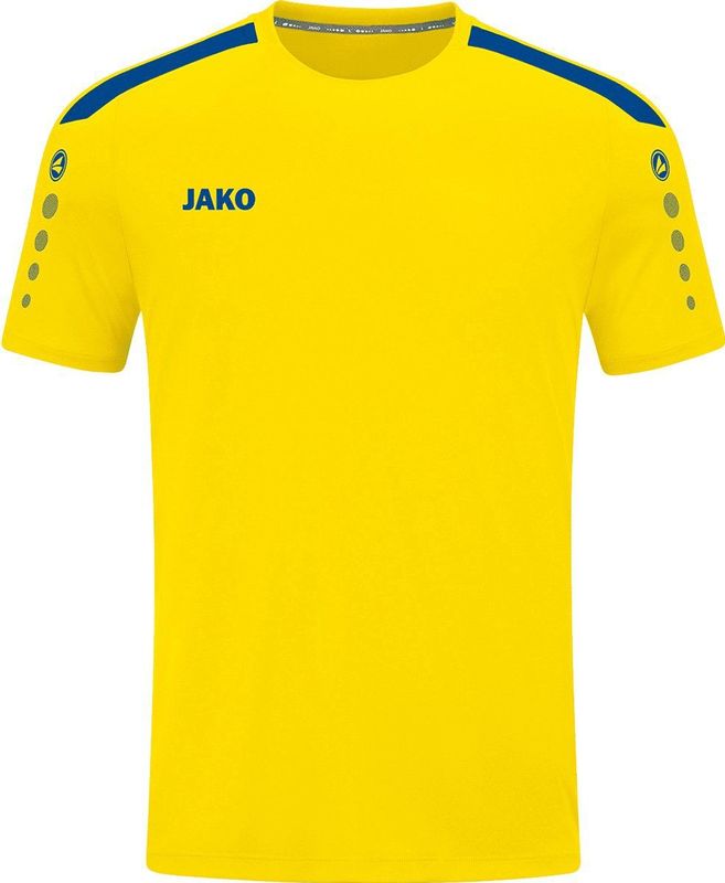 JAKO Shirt Power Korte Mouw Geel-Blauw