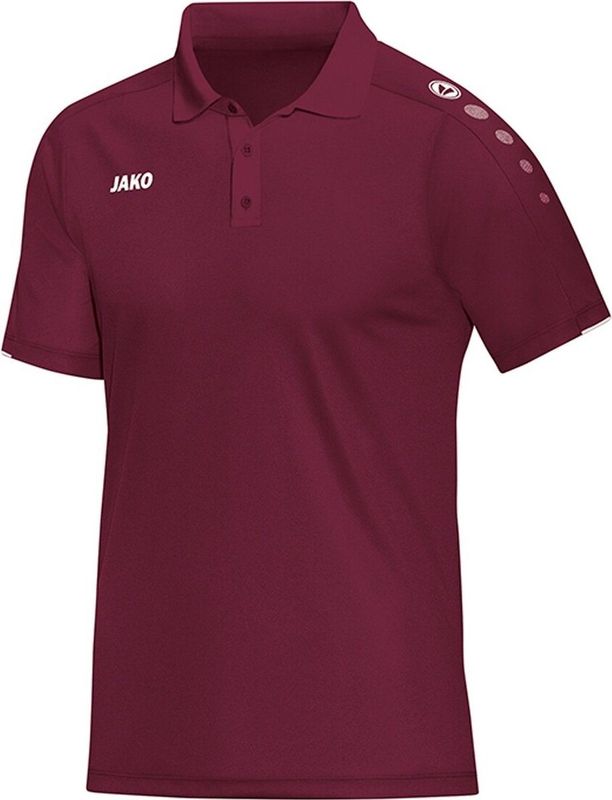 Jako Polo Classico Bordeaux-Wit