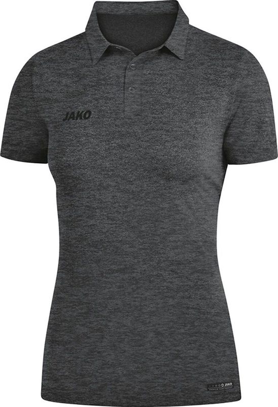 Jako Polo Premium Basics Dames Antraciet Gemeleerd