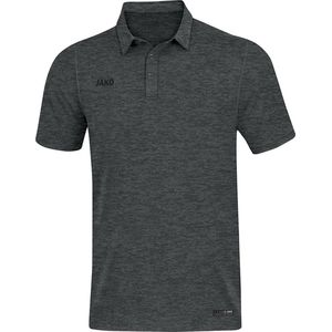 Jako Polo Premium Basics Antraciet Gemeleerd