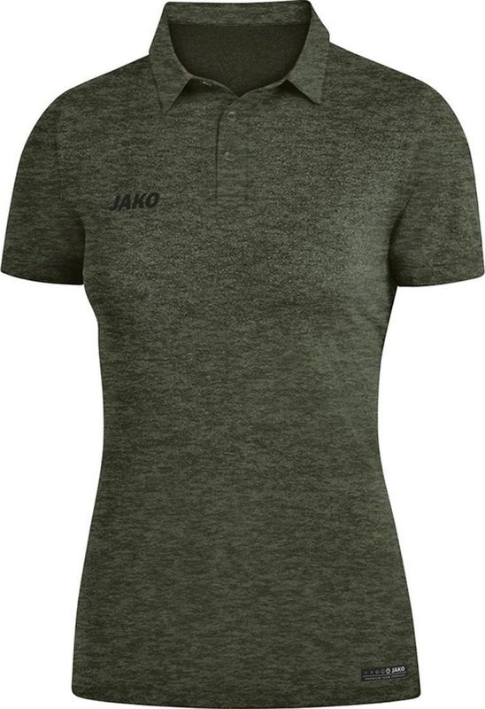 Jako Polo Premium Basics Dames Kaki Gemeleerd