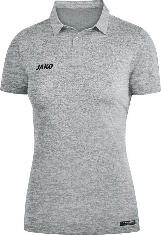 Jako Polo Premium Basics Dames Grijs Gemeleerd