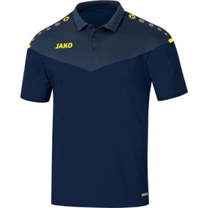 Jako - Champ 2.0 Poloshirt - Marine Blauw-Donkere Blauw-Fluor Geel