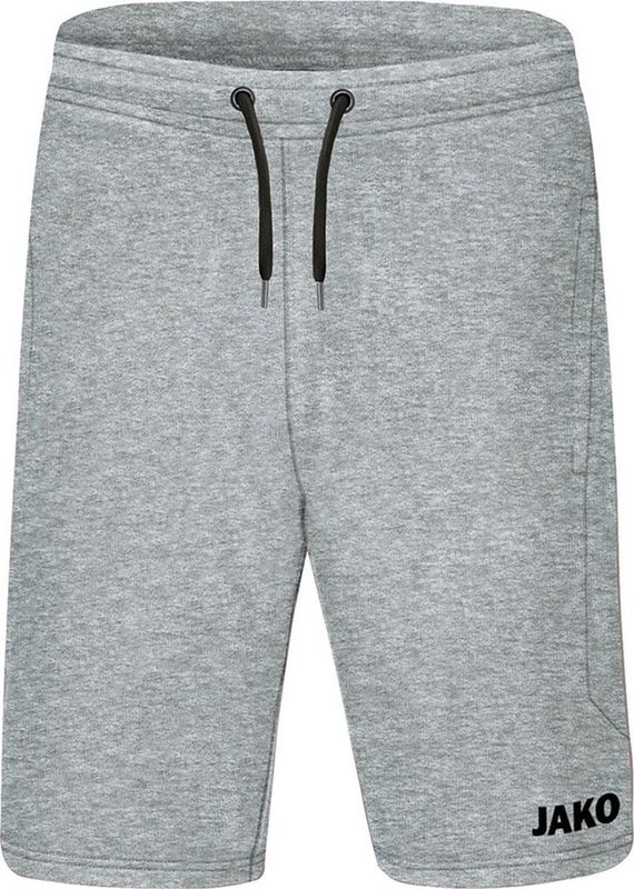 Jako - Base - Joggingshort - Lichtgrijs - GOTS-gecertificeerd Bio-Katoen, Ritszakken, Elastische Boord