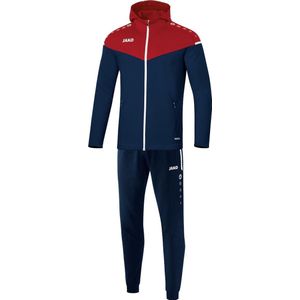 JAKO Heren trainingspak polyester Champ 2.0 met capuchon, marine/chili rood, 3XL, M9420