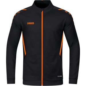 JAKO Challenge Challenge polyester jas voor heren, zwart/fluorescerend oranje