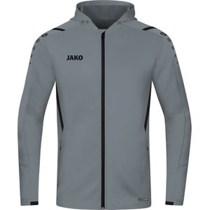 Jako - Teamlijn Challenge - Jas Met Cap - Zwart - 95% Polyester 5% Elasthan