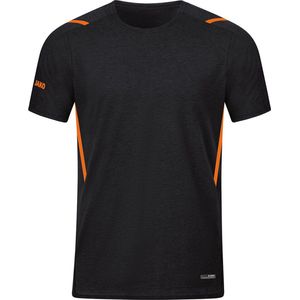 JAKO Challenge T-shirt voor heren, zwart/neonoranje