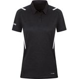 Jako Challenge Polo Dames - Zwart Gemeleerd Wit
