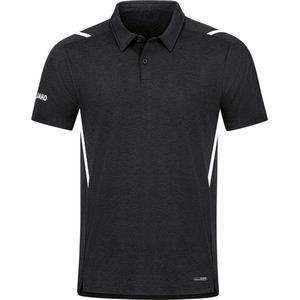 JAKO - Challenge - Poloshirt - Zwart Gemêleerd-Wit - Maat XL