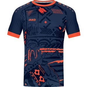 JAKO - Tropicana Jersey (Korte Mouw), Uniseks-Volwassene, Marine/Vlam, XL