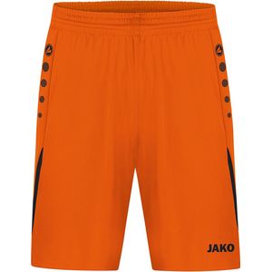 JAKO - Sportbroek Uitdaging, Uniseks-Kind, Neonoranje/Zwart, 140