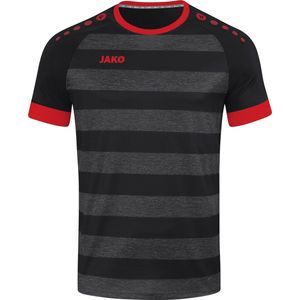 JAKO - Jersey Celtic Melange (Korte Mouw), Uniseks-Volwassene, Zwart/Sportrood, XXL