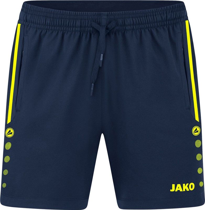 Jako - Allround Short - Kids Voetbalshort - Marineblauw/Fluogeel