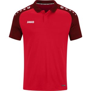 JAKO - Prestatiepoloshirt, Uniseks-Volwassene, Rood Zwart, XXL