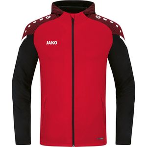 JAKO - Prestatiejack Met Capuchon, Uniseks-Kind, Rood Zwart, 152