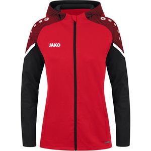 JAKO - Prestatiejack - Dames - Rood Zwart - Met Capuchon