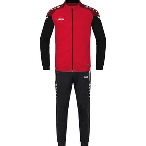 JAKO - Prestatietrainingspak Van Polyester, Uniseks-Kind, Rood Zwart, 140