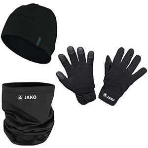 JAKO muts + sjaal + handschoen winter set C1299, zwart, 10