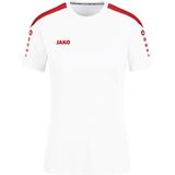 Jako Power Shirt Korte Mouw Dames - Wit Rood
