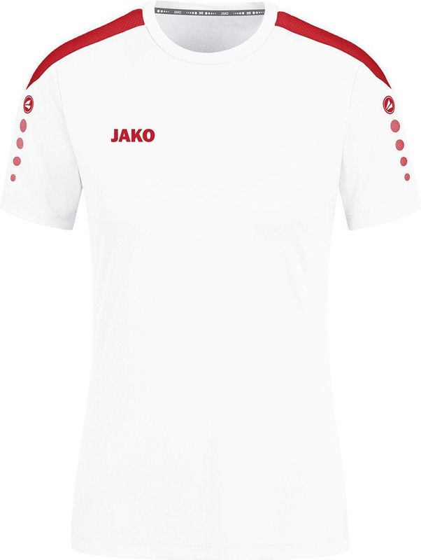 Jako Power Shirt Korte Mouw Dames - Wit Rood