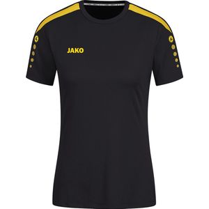 JAKO Shirt Power Korte Mouw Dames Zwart-Geel Maat 42