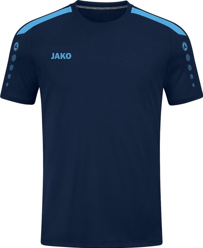 Jako - Power Shirt - Korte Mouw - Marine / Hemelsblauw - 100% Gerecycled Polyester
