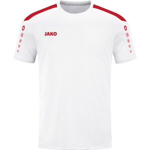 JAKO Shirt Power Korte Mouw Wit-Rood