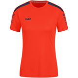 JAKO - Jersey Power (Korte Mouw), Uniseks-Volwassene, Vlam/Marine, S