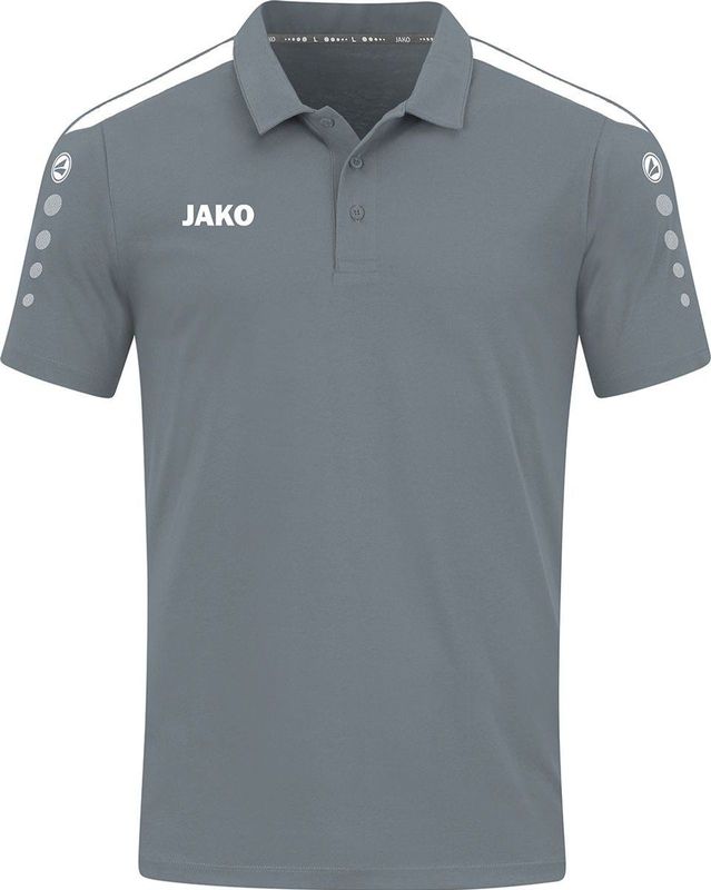 JAKO - Power Polo - Poloshirt - Grijs - 70% Bio Katoen, 30% Gerecycled Polyester