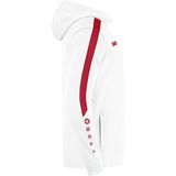 JAKO Power Jas - Wit-Rood - Polyester - Met Capuchon