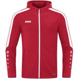 JAKO Power Jas - Wit-Rood - Polyester - Met Capuchon