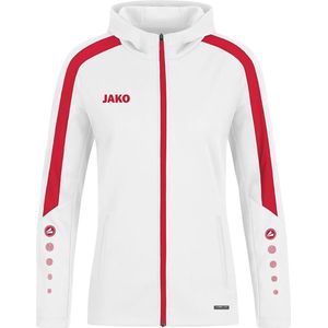 JAKO Power Jas met Capuchon Dames Wit-Rood