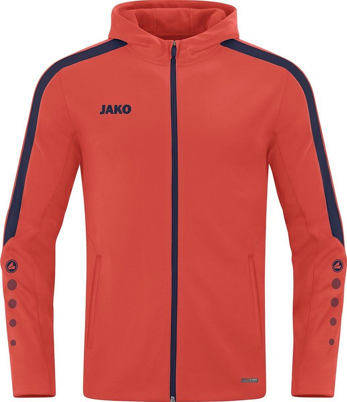 JAKO Power Jas met Capuchon Dames Oranje-Marine