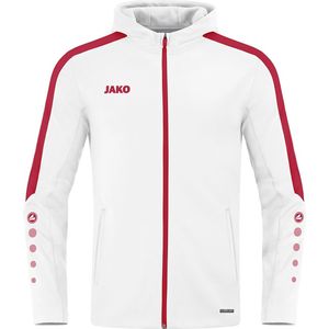 JAKO Power Jas met Capuchon Wit-Rood
