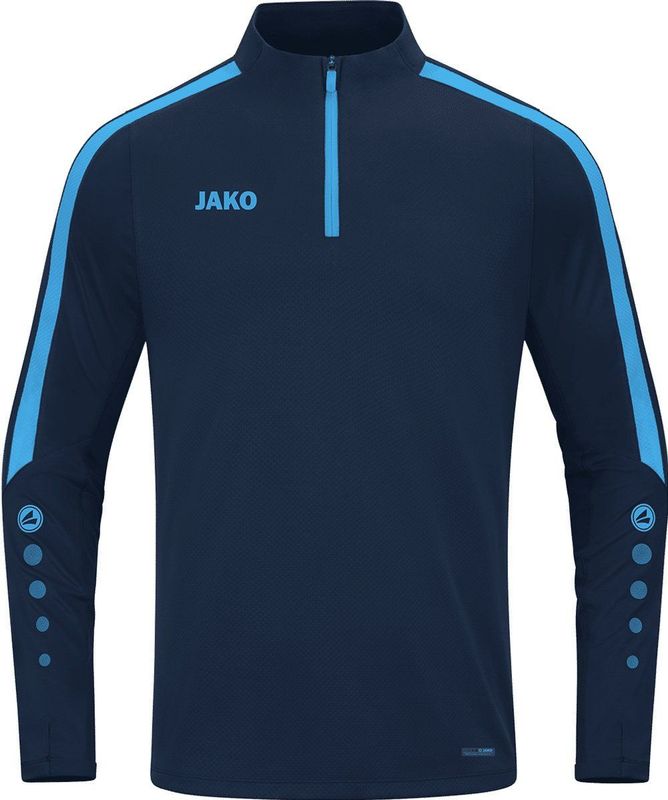 Jako Power Ziptop Heren - Marine Wit