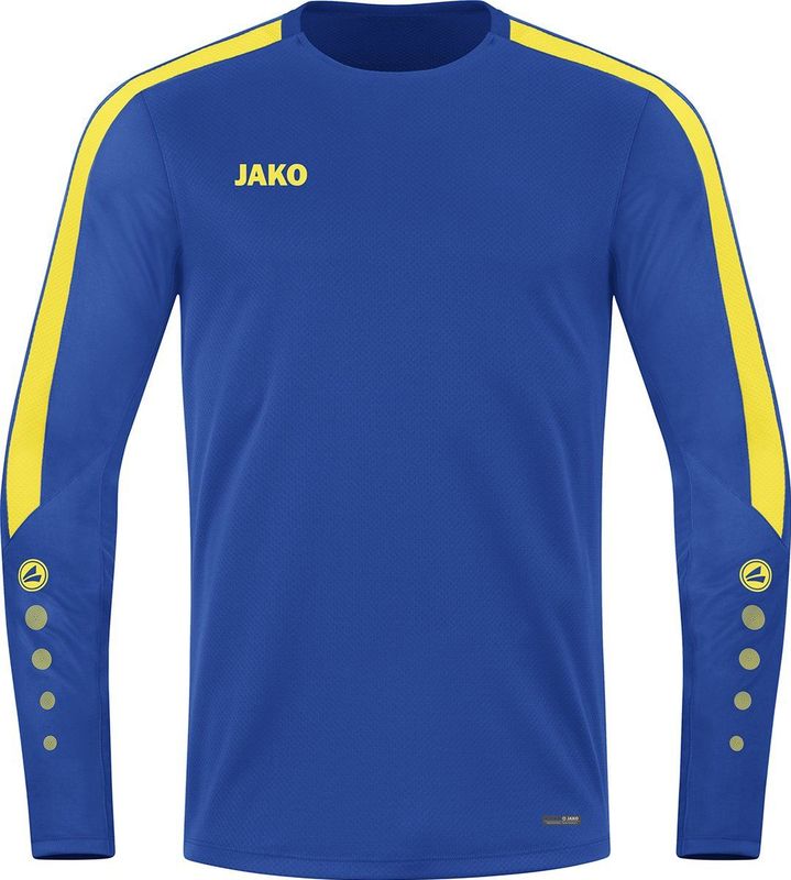 Jako - Power Sweater - Royal / Geel - 100% Gerecycled Polyester