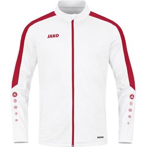 JAKO - Krachtige Polyester Jas, Uniseks-Volwassene, Wit Rood, M