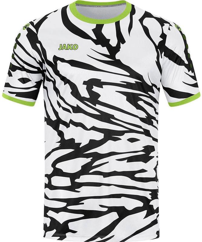 JAKO Shirt Animal Korte Mouwen Wit-Zwart-Fluogroen