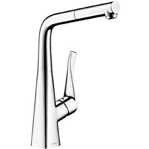 hansgrohe Metris Eengreeps-keukenkraan (comfort-hoogte 320 mm, met uittrekbare uitloop en slangbox) chroom