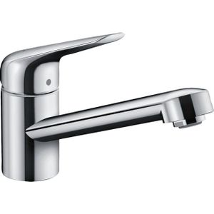 hansgrohe Keukenkraan (waterkraan keuken 360° draaibaar, hoge comfort-uitloop 100 mm, standaard aansluitingen) chroom