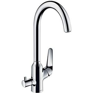 hansgrohe Keukenkraan met apparaatstopkraan (kraan keuken 110° of 360° draaibaar, hoge comfort-uitloop 220mm, standaardaansluitingen) chroom