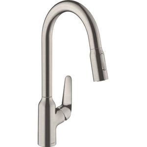 Hansgrohe - Focus M42 - Keukenmengkraan - RVS Look - Uittrekbare Vuistdouche