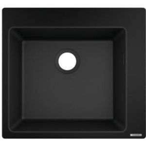 hansgrohe Keuken/SilicaTec granieten spoelbak (inbouw spoelbak 450mm voor 600mm onderkast) grafietzwart
