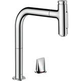 Hansgrohe - M71 - Spültischarmatur M7120-H200 mit ausziehbarer Geschirrbrause, 2-Loch Montage, sBOX, verchromt 73818000