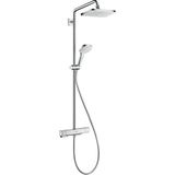 Croma - Duschsäule Showerpipe mit Thermostatbatterie, 1jet, EcoSmart, weiß / verchromt 27660000 - Hansgrohe