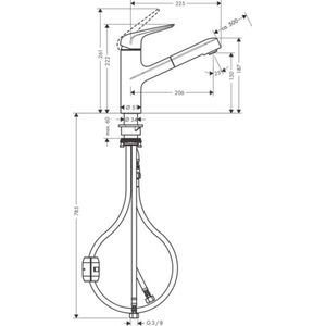 Hansgrohe - Focus M42 - Keukenmengkraan - Chroom - Uittrekbare Uitloop