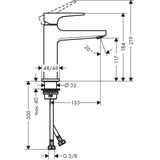 hansgrohe Metropol ééngreeps wastafelmengkraan 110 met Push-Open afvoer Polished Gold Optic, 32507990