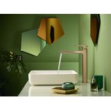 Hansgrohe Metropol 1-gats wastafelkraan 260 met push open waste met voorsprong vaste uitloop 20.4cm brushed bronze 32512140